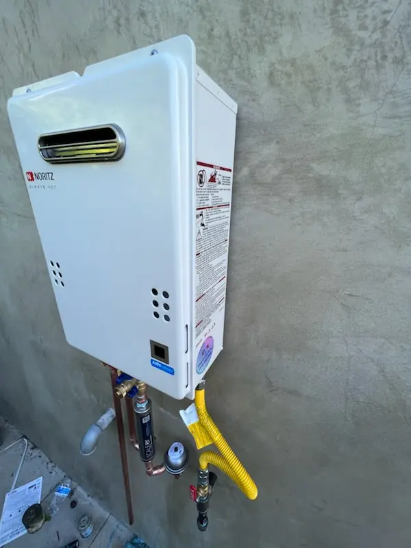 Tankless water heater installation for Bryan Place homes
